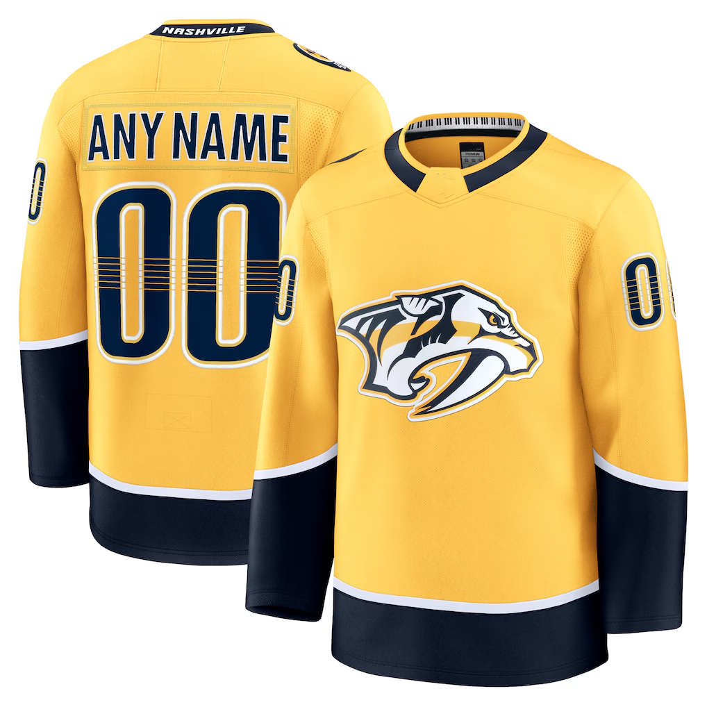 Qdoa Custom N.Predators Gold Home Premium Jerseys