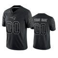 Qdoa Custom NE.Patriots Black Reflective LImited Home Game Any Name & Numbers Stitched Jerseys