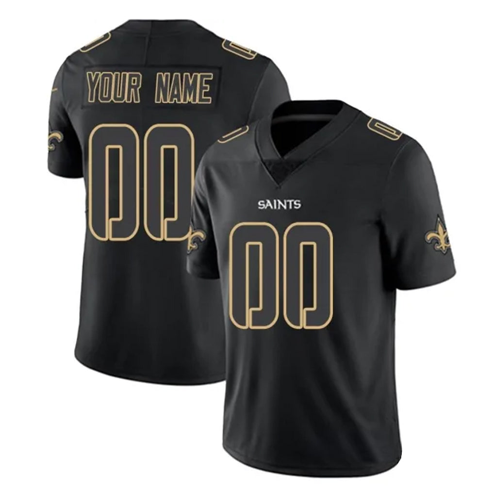 Qdoa Custom NO.Saints Black Impact Limited Home Game Any Name & Numbers Stitched Jerseys
