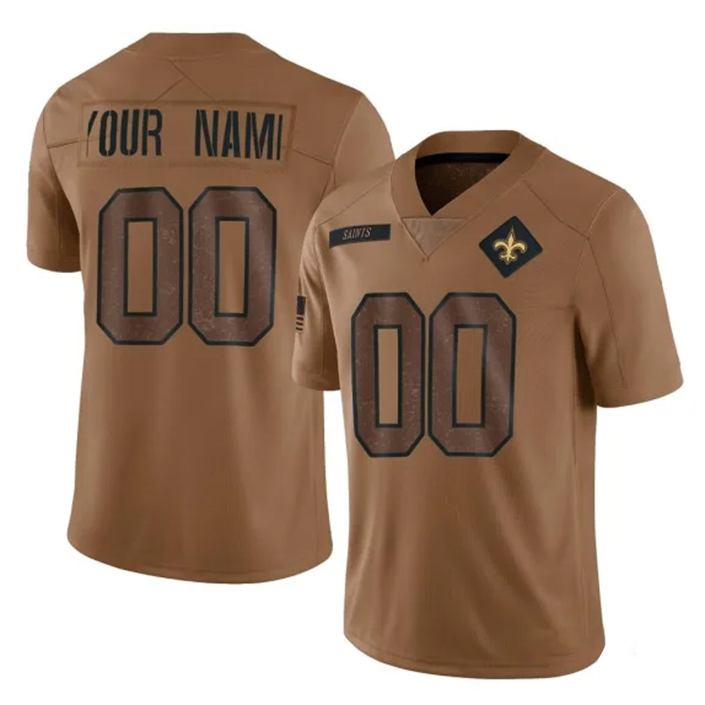 Qdoa Custom NO.Saints Brown Salute To Service Limited Any Name & Numbers Stitched Jerseys