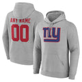 Qdoa Custom NY.Giants Gray Pullover Hoodies Limited Game Any Name & Numbers Stitched Jerseys