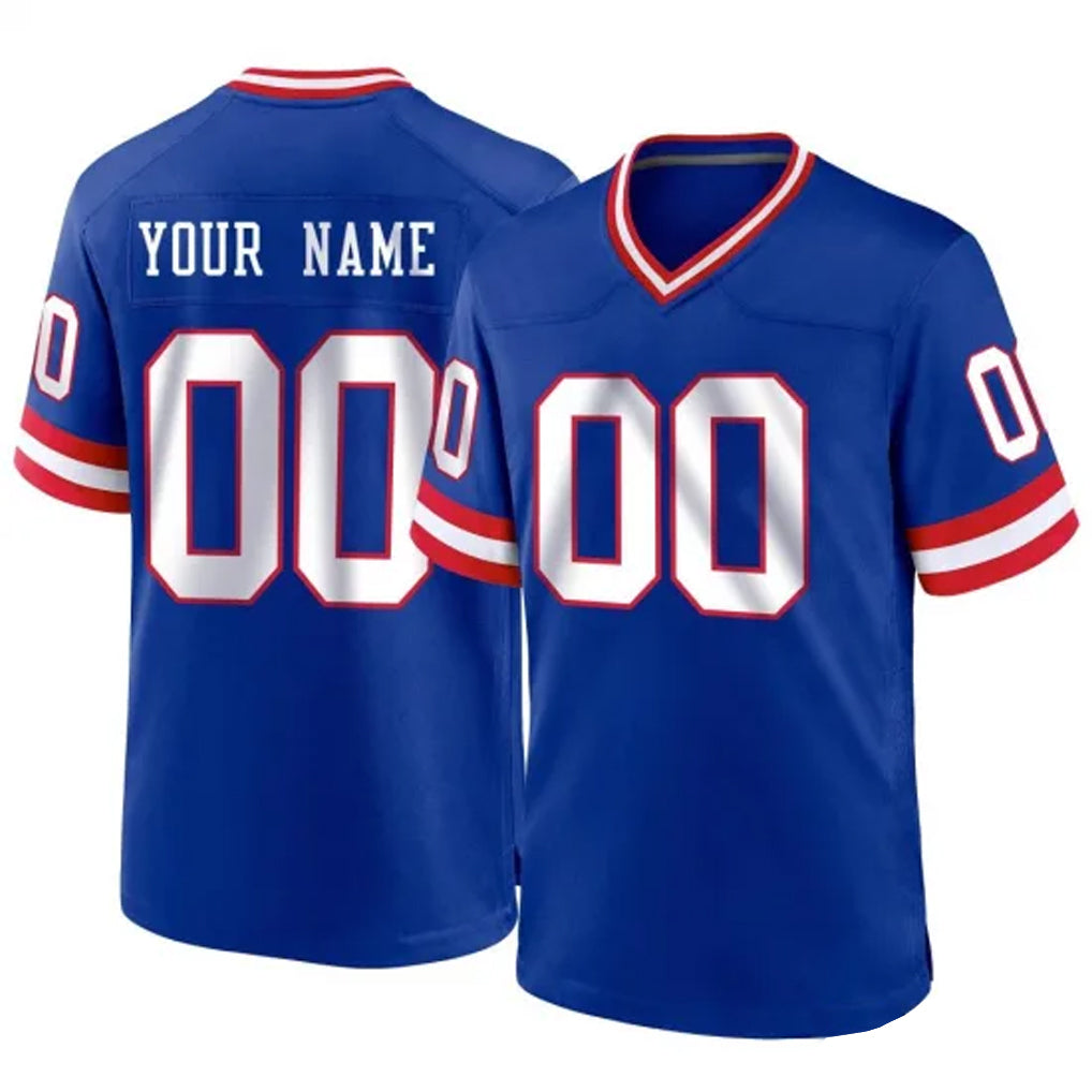 Qdoa Custom NY.Giants Royal Classic Home Game Any Name & Numbers Stitched Jerseys