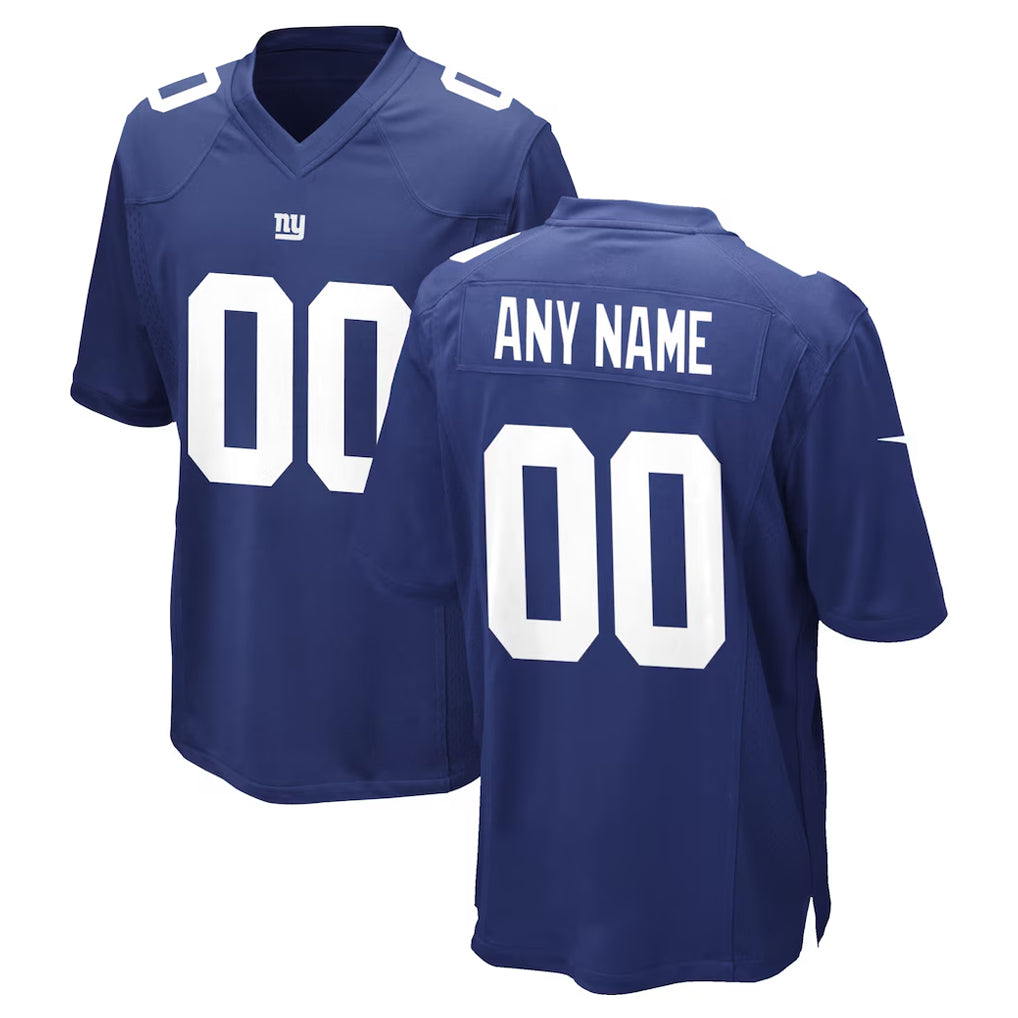 Qdoa Custom NY.Giants Royal Home Game Any Name & Numbers Stitched Jerseys