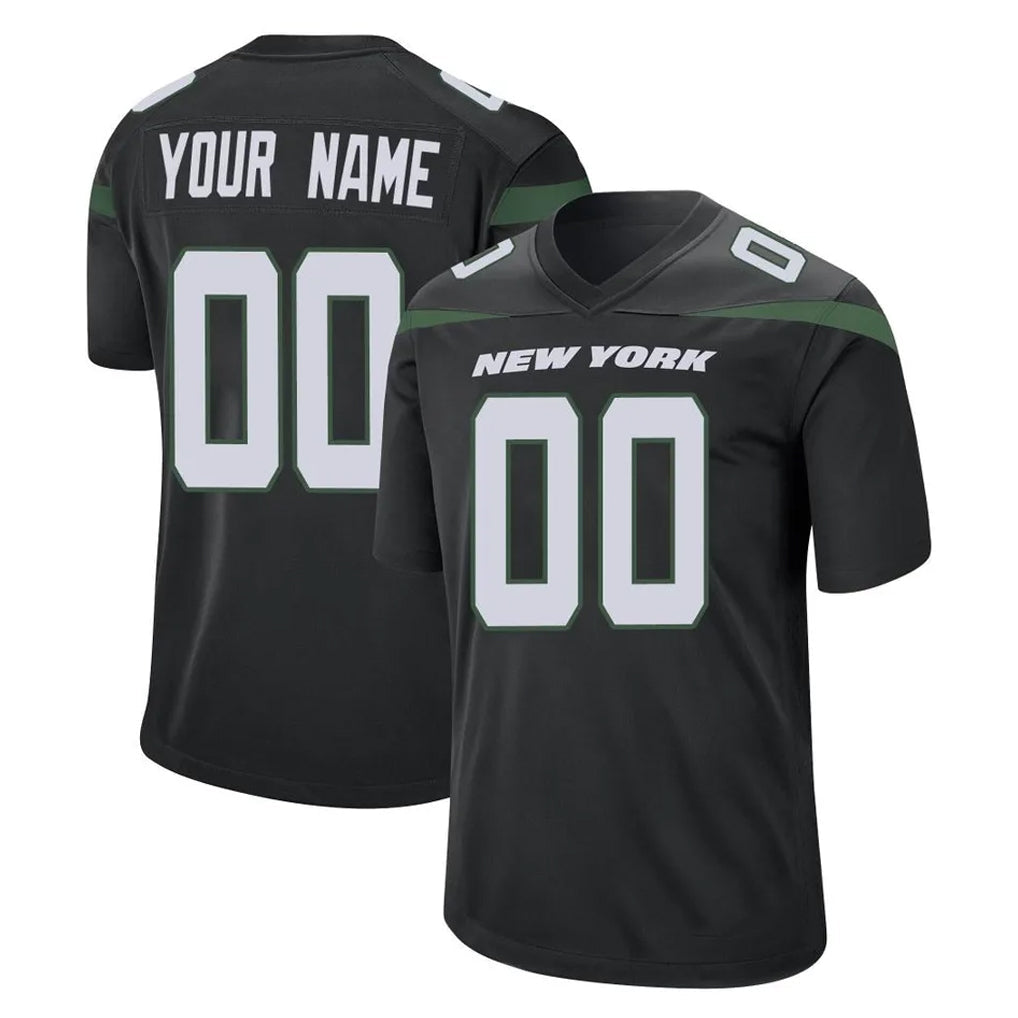 Qdoa Custom NY.Jets Black Home Game Any Name & Numbers Stitched Jerseys