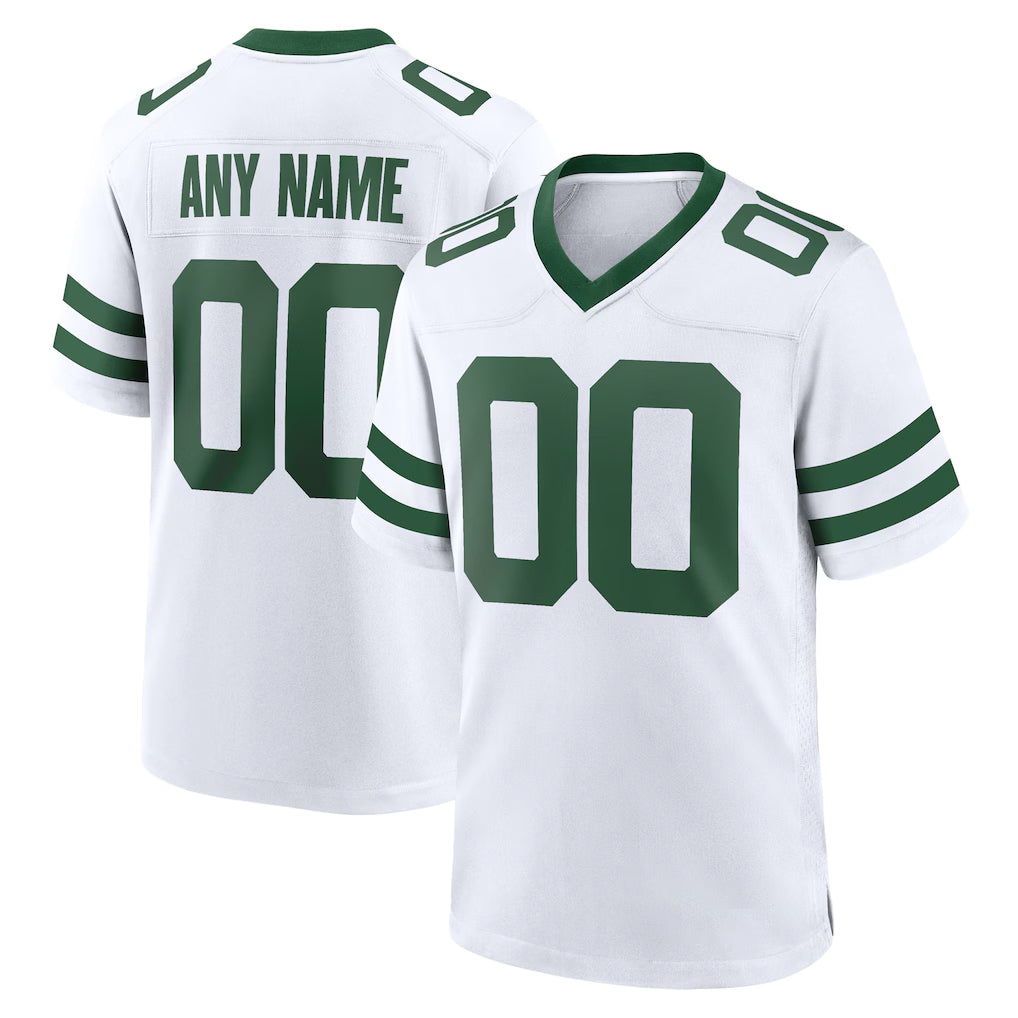 Qdoa Custom NY.Jets White Legacy Home Game Any Name & Numbers Stitched Jerseys