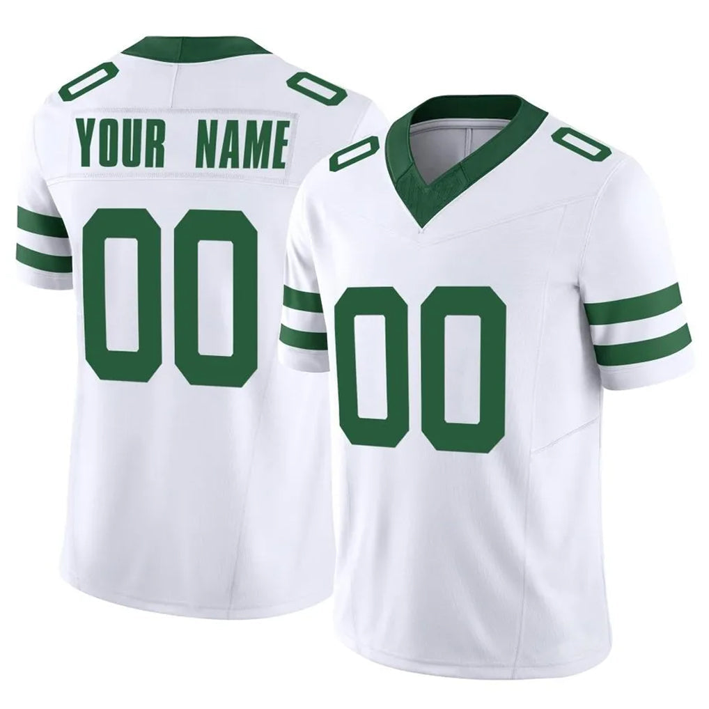 Qdoa Custom NY.Jets White Legacy Limited Vapor F.U.S.E. Home Game Any Name & Numbers Stitched Jerseys