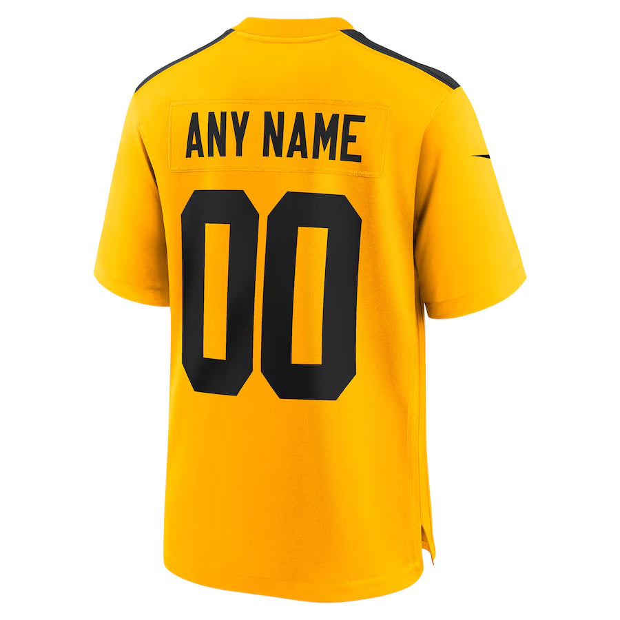 Qdoa Custom P.Steelers Gold Alternate Game Stitched Jerseys