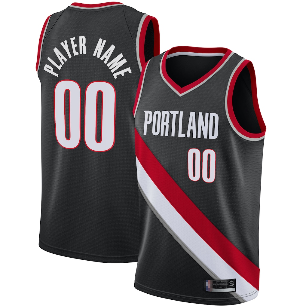 Qdoa Custom PT.Blazers Black 2020-2021 Swingman Jerseys - Icon Edition