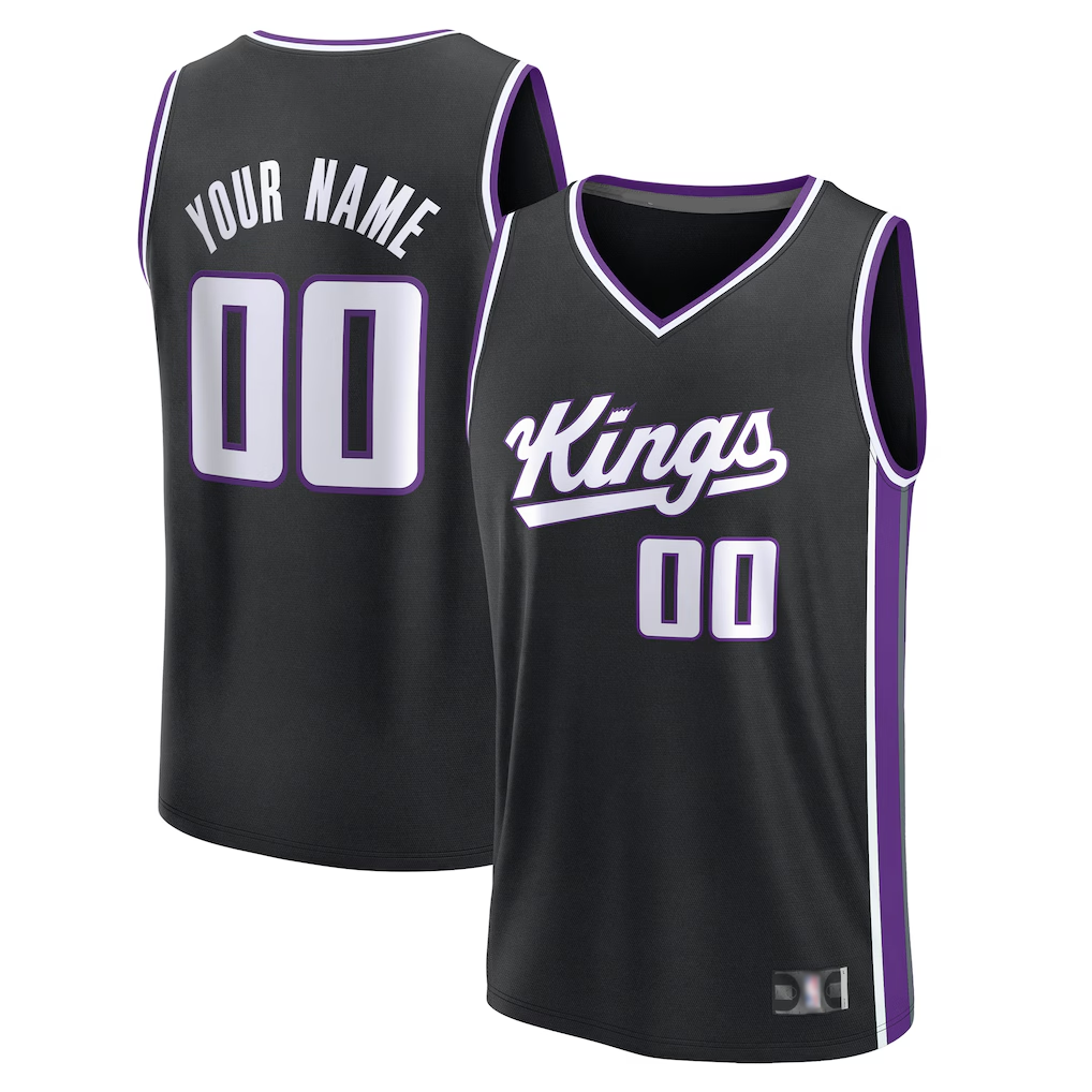 Qdoa Custom S.Kings Fanatics Black Fast Break Jerseys - Icon Edition