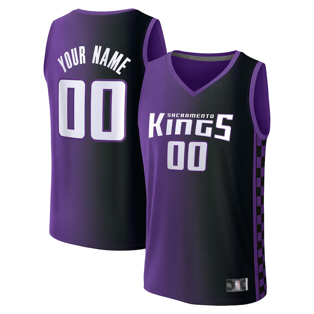 Qdoa Custom S.Kings Fanatics Purple Fast Break Replica Jerseys - Statement Edition