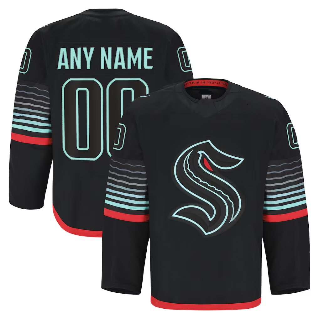 Qdoa Custom S.Kraken Black Alternate Authentic Pro Jerseys