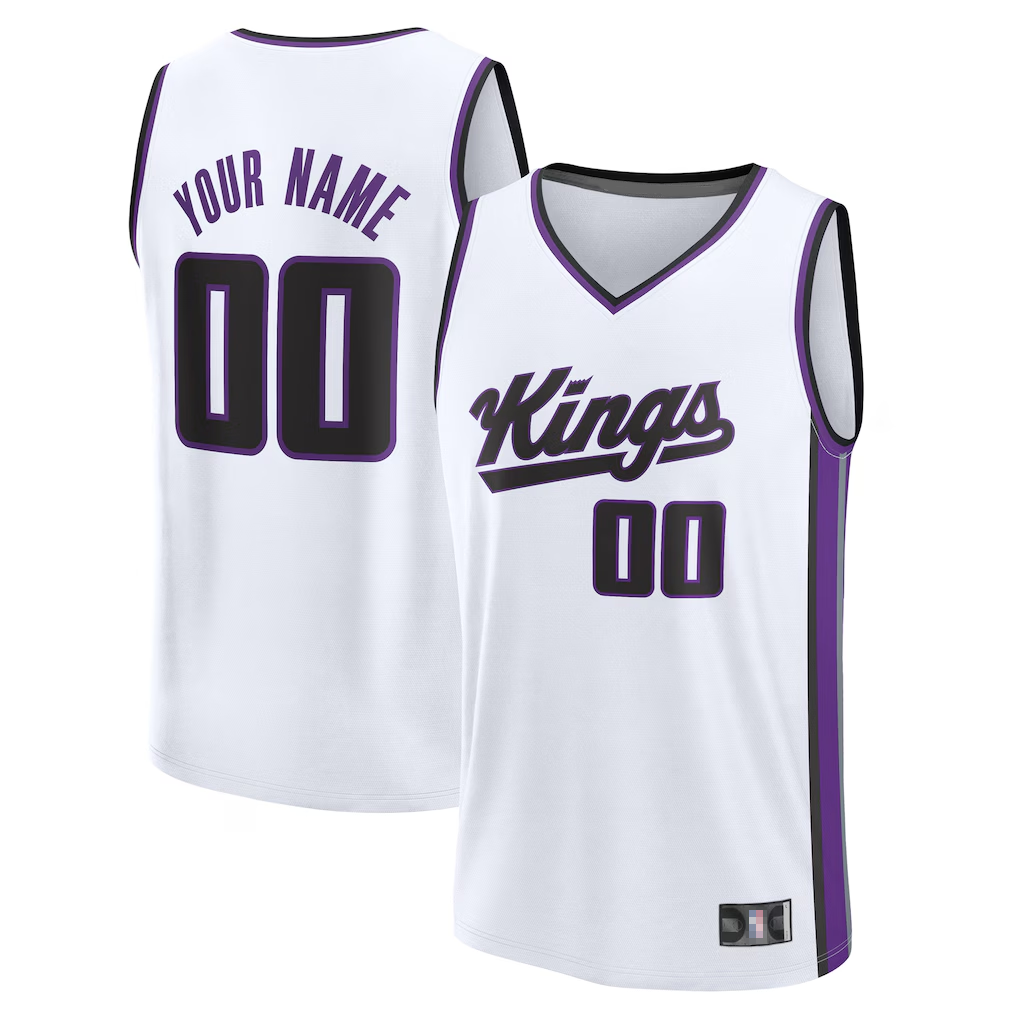 Qdoa Custom S.kings Fanatics White Fast Break Jerseys - Association Edition