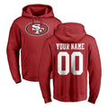 Qdoa Custom SF.49ers Red LOGO Pullover Hoodies Home Game Any Name & Numbers Stitched Jerseys