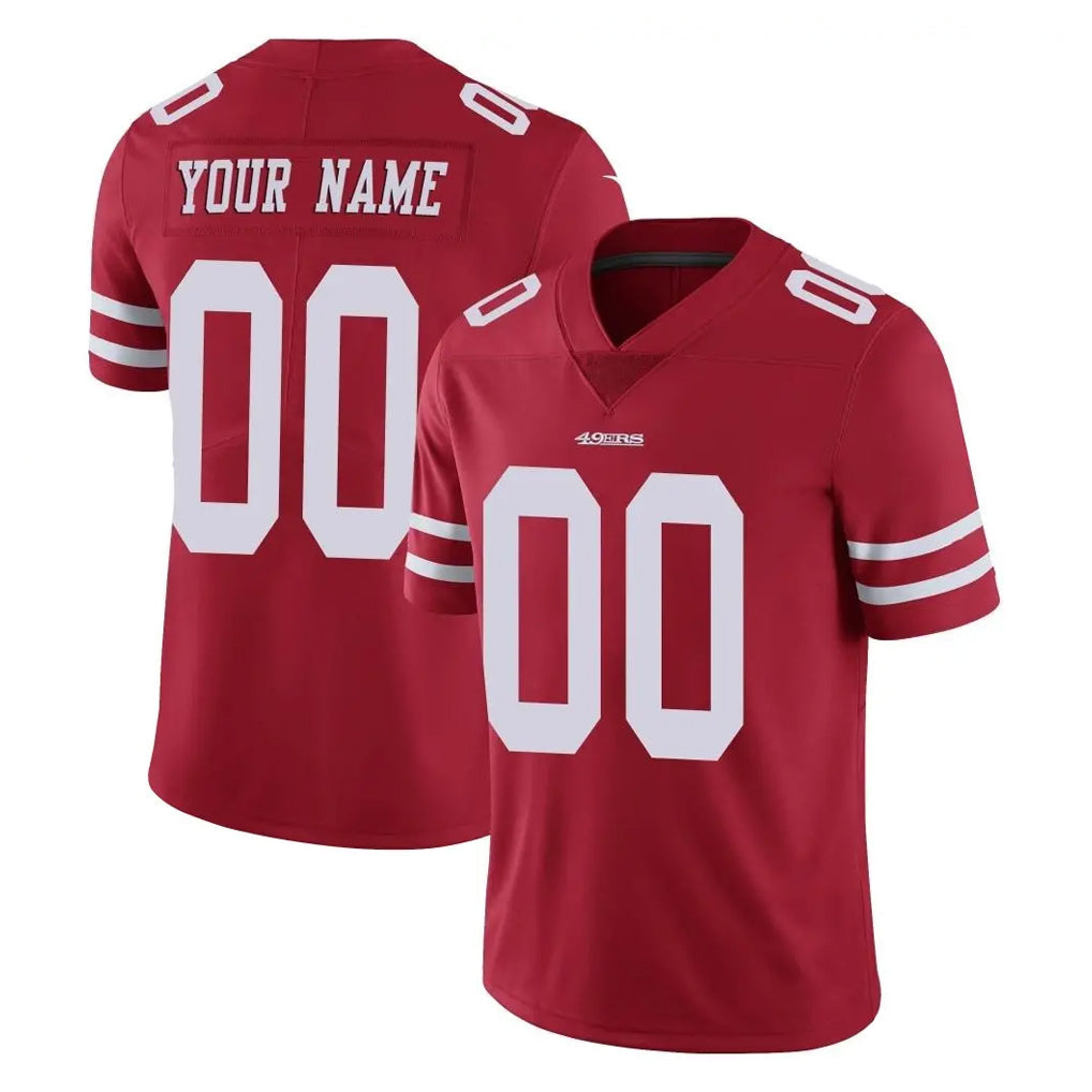 Qdoa Custom SF.49ers Red Limited Vapor Untouchable Home Game Any Name & Numbers Stitched Jerseys