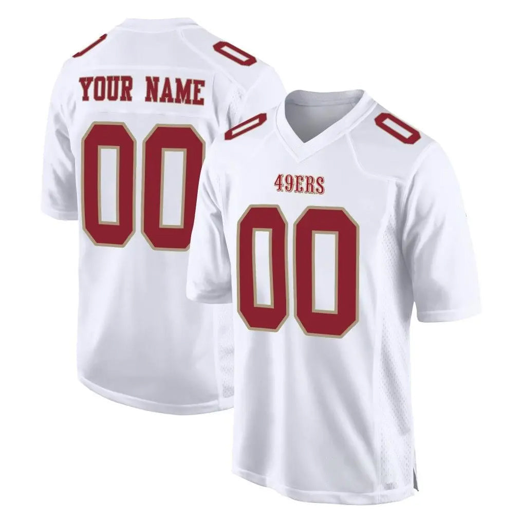 Qdoa Custom SF.49ers White Fashion Home Game Any Name & Numbers Stitched Jerseys