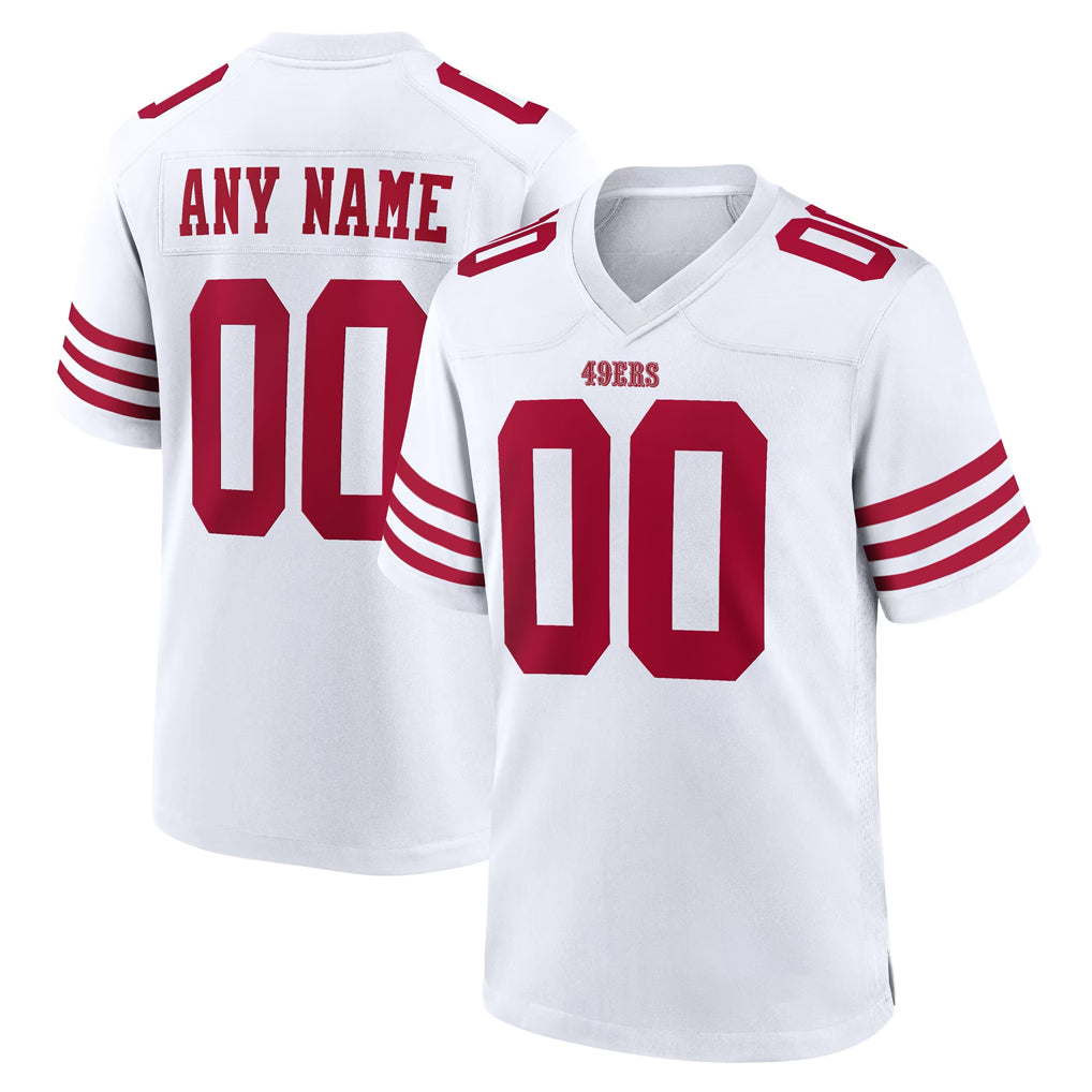 Qdoa Custom SF.49ers White Game Home Any Name & Numbers Stitched Jerseys