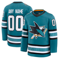 Qdoa Custom S.Jose Sharks Teal Home Premium Jerseys