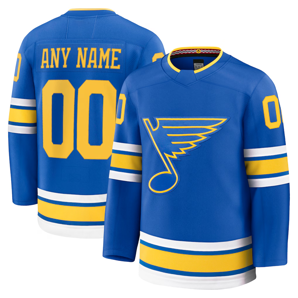 Qdoa Custom St.L.Blues Blue Home Premium Jerseys