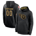 Qdoa Custom T.Titans Black Salute to Service Sideline Performance Pullover Hoodies Home Game Any Name & Numbers Stitched Jerseys