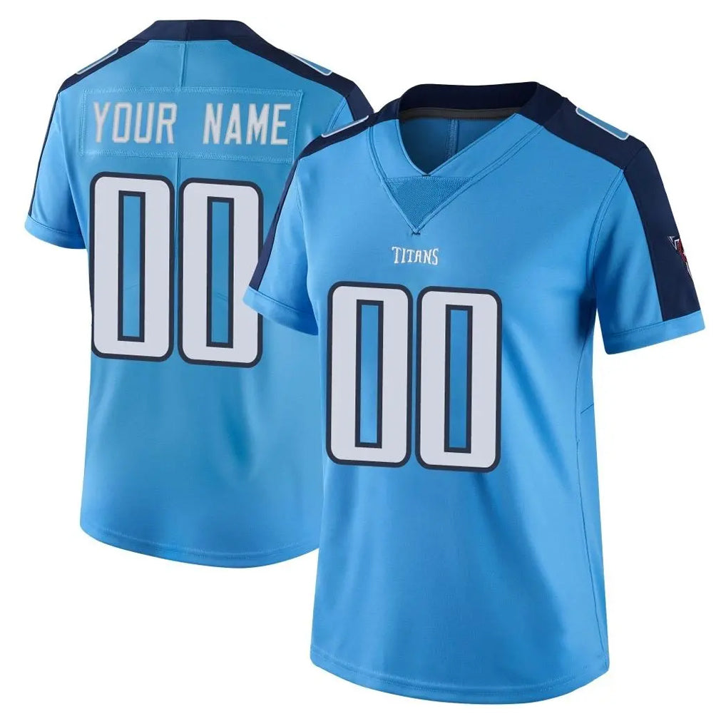 Qdoa Custom T.Titans Light Blue Limited Color Rush Home Game Any Name & Numbers Stitched Jerseys