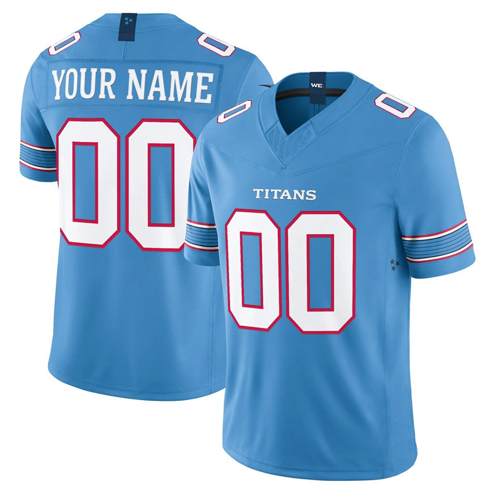 Qdoa Custom T.Titans Light Blue Team Vapor F.U.S.E. Limited Home Game Any Name & Numbers Stitched Jerseys