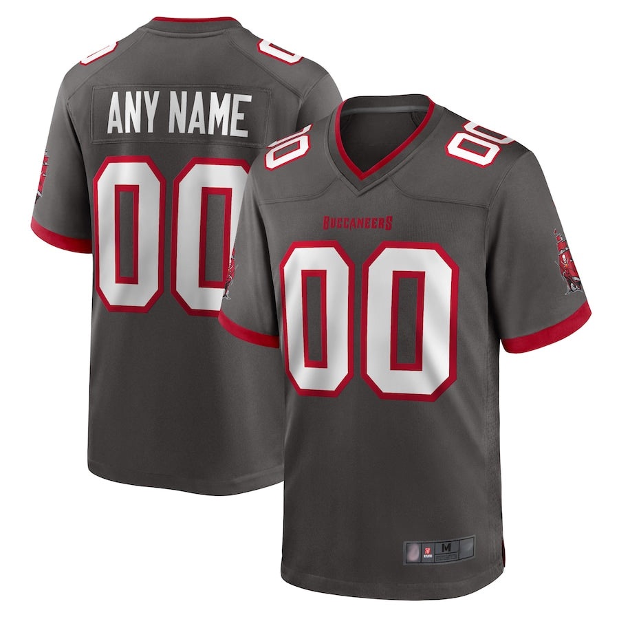 Qdoa Custom TB.Buccaneers Pewter Home Game Stitched Jerseys
