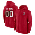 Qdoa Custom TB.Buccaneers Red LOGO Pullover Hoodie Home Game Any Name & Numbers Stitched Jerseys