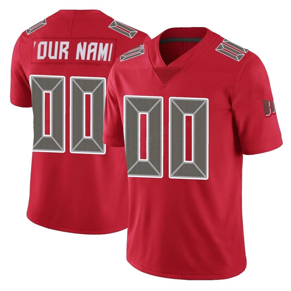 Qdoa Custom TB.Buccaneers Red Limited Color Rush Home Game Any Name & Numbers Stitched Jerseys