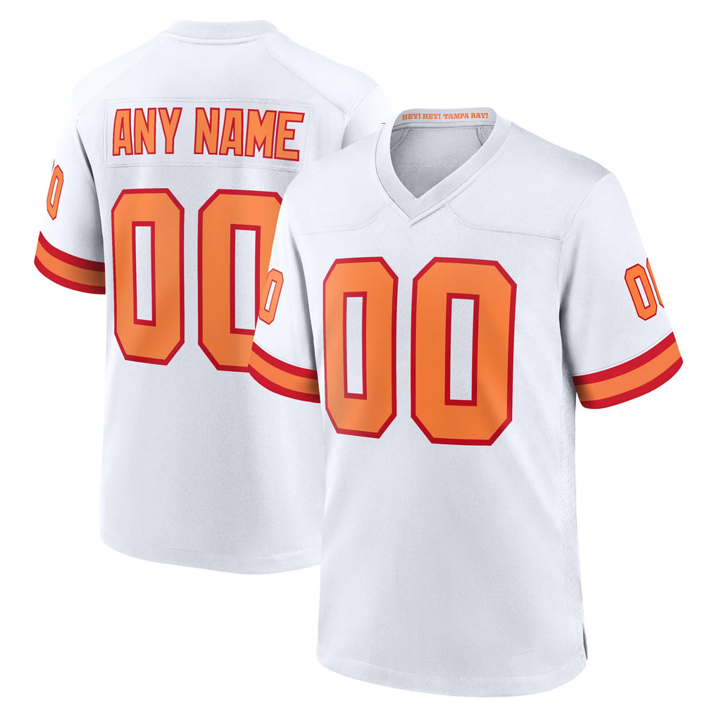 Qdoa Custom TB.Buccaneers White '76 Home Game Any Name & Numbers Stitched Jerseys