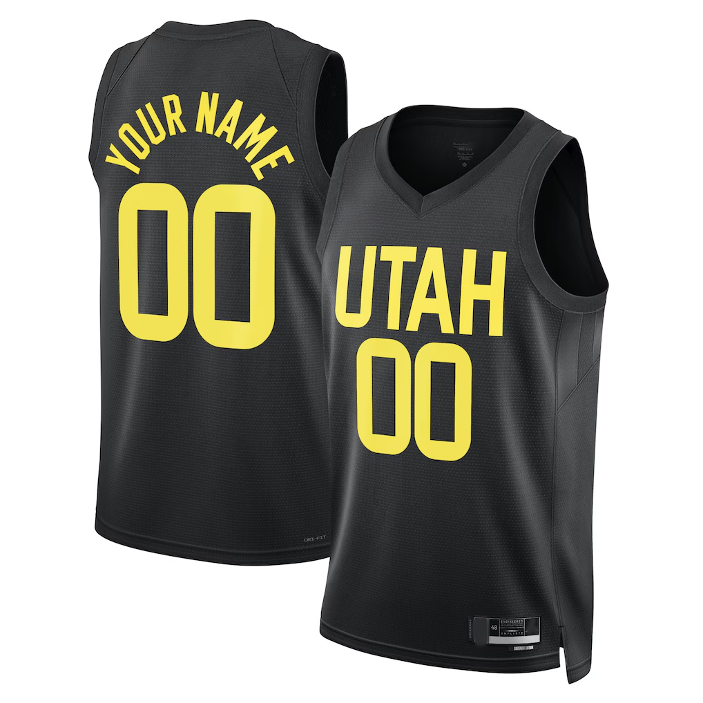 Qdoa Custom U.Jazz Black 2022-2023 Swingman Jerseys- Statement Edition