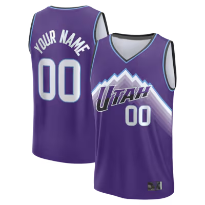 Qdoa Custom U.Jazz Fanatics Purple Fast Break Replica Custom Jerseys - Icon Edition