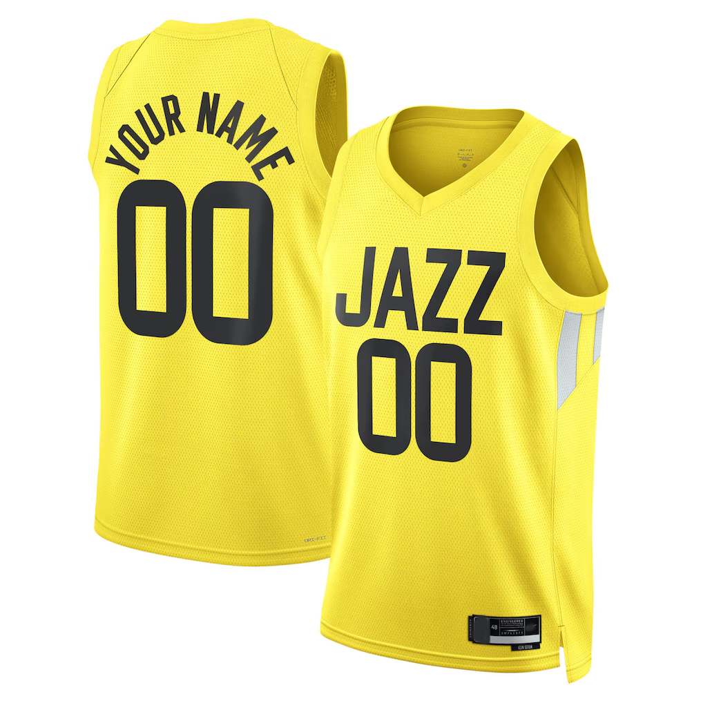 Qdoa Custom U.Jazz Gold Swingman Jerseys - Icon Edition