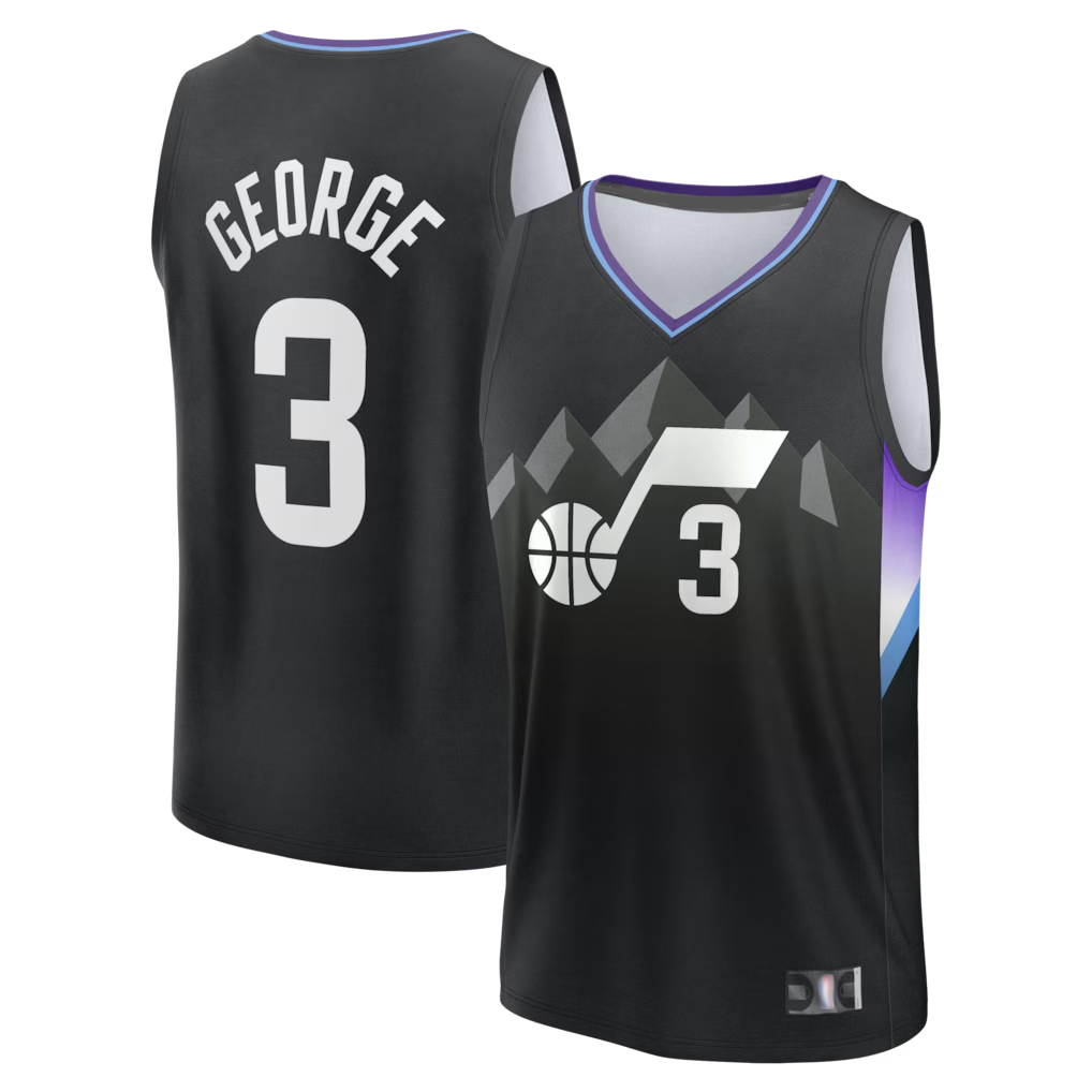 Qdoa U.Jazz #3 Keyonte George Fanatics Black Fast Break Replica Jerseys - Statement Edition