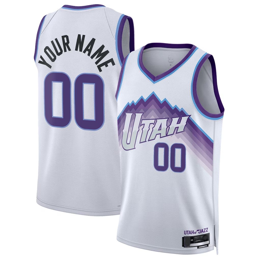 Qdoa Custom U.Jazz White Swingman Jerseys - Association Edition