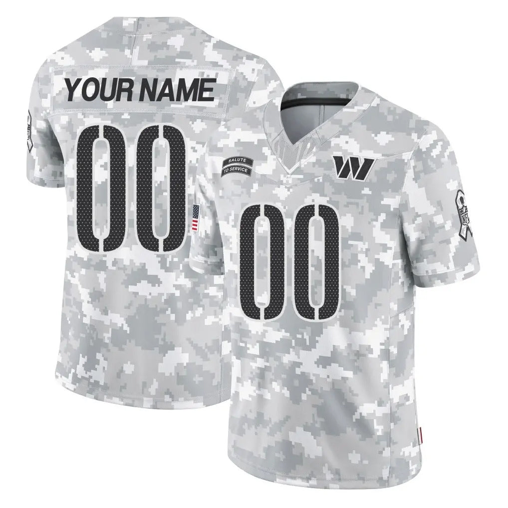 Qdoa Custom W.Commanders Arctic Camo Limited Salute To Service Home Game Any Name & Numbers Stitched Jerseys