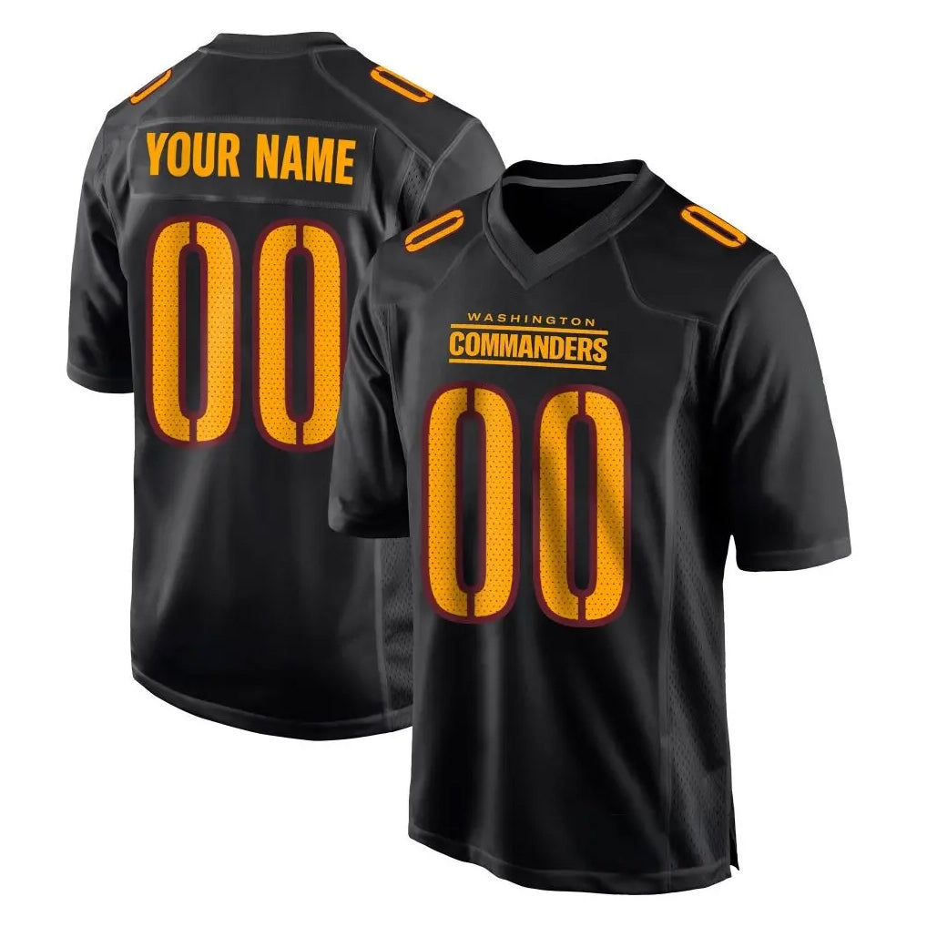 Qdoa Custom W.Commanders Black Carbon Fashion Home Game Any Name & Numbers Stitched Jerseys