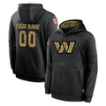 Qdoa Custom W.Commanders Black Salute to Service Performance Pullover Hoodies Home Game Any Name & Numbers Stitched Jerseys