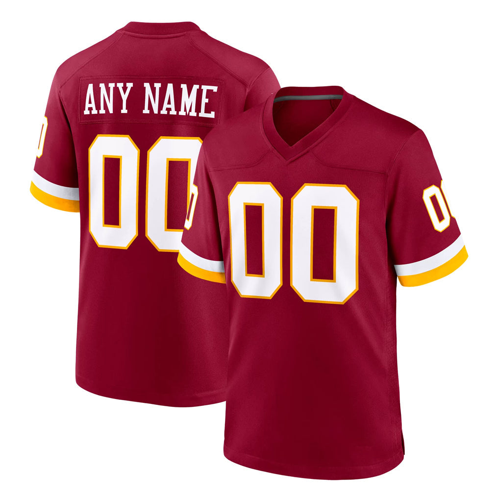 Qdoa Custom W.Commanders Burgundy Game Home Any Name & Numbers Stitched Jerseys