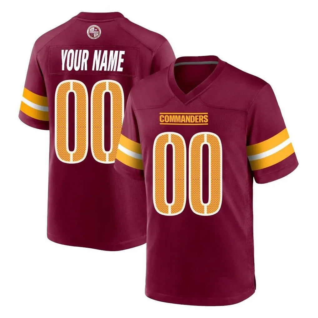 Qdoa Custom W.Commanders Burgundy Home Game Any Name & Numbers Stitched Jerseys