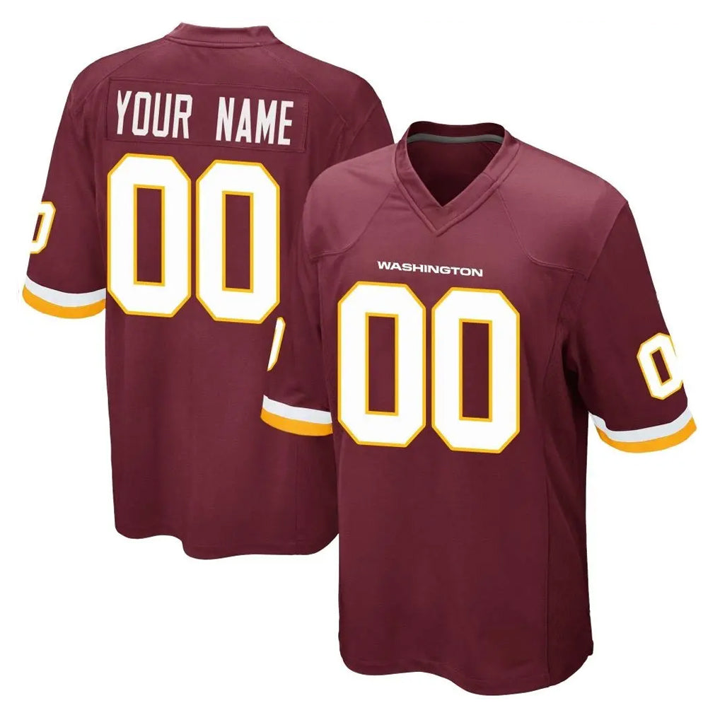 Qdoa Custom W.Commanders Burgundy Team Color Home Game Any Name & Numbers Stitched Jerseys