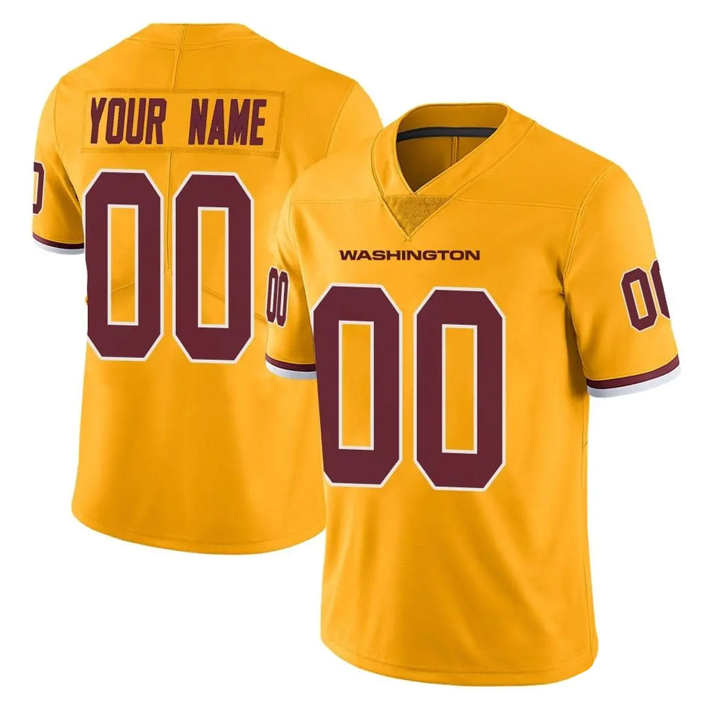 Qdoa Custom W.Commanders Gold Limited Color Rush Home Game Any Name & Numbers Stitched Jerseys