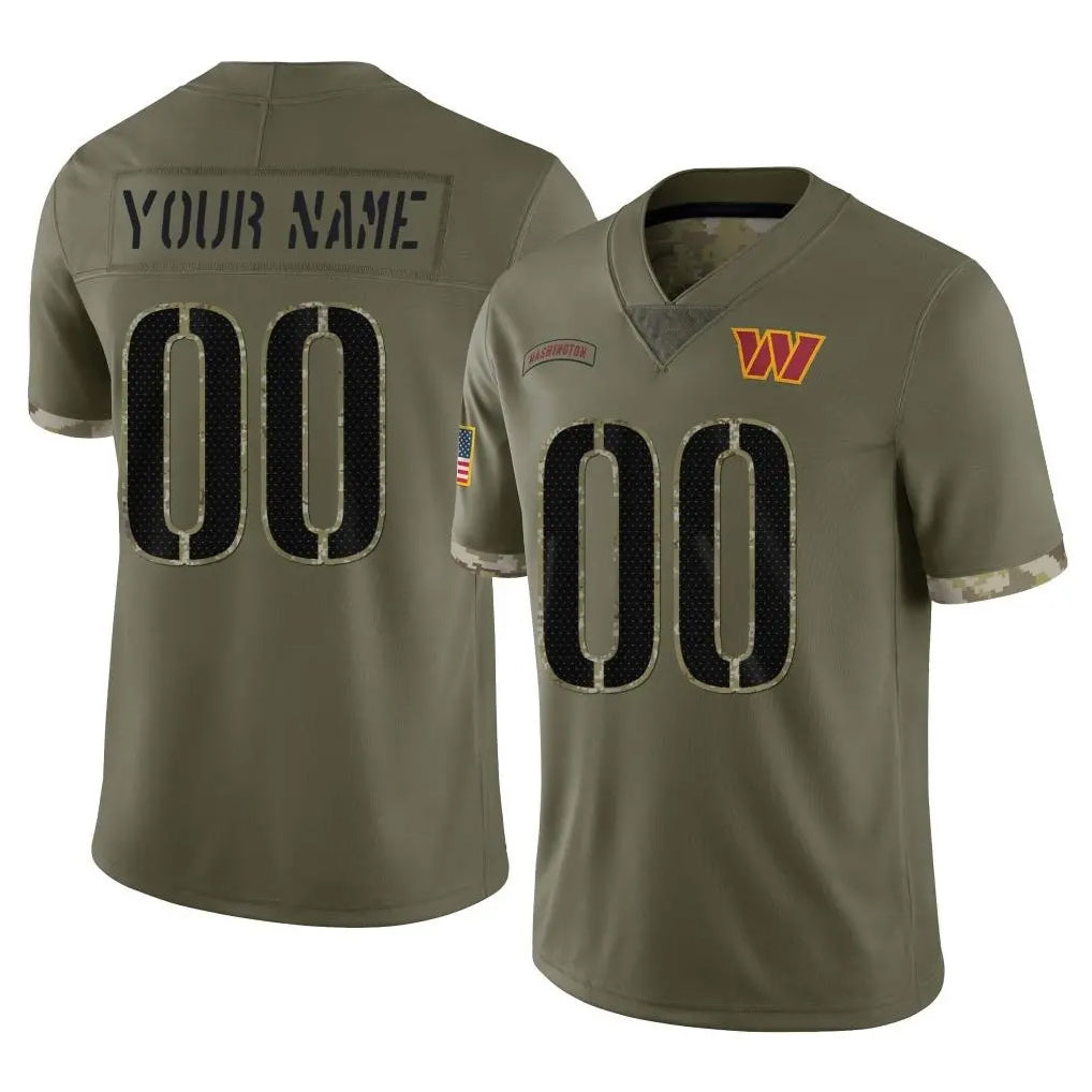 Qdoa Custom W.Commanders Olive Salute To Service Limited Home Game Any Name & Numbers Stitched Jerseys