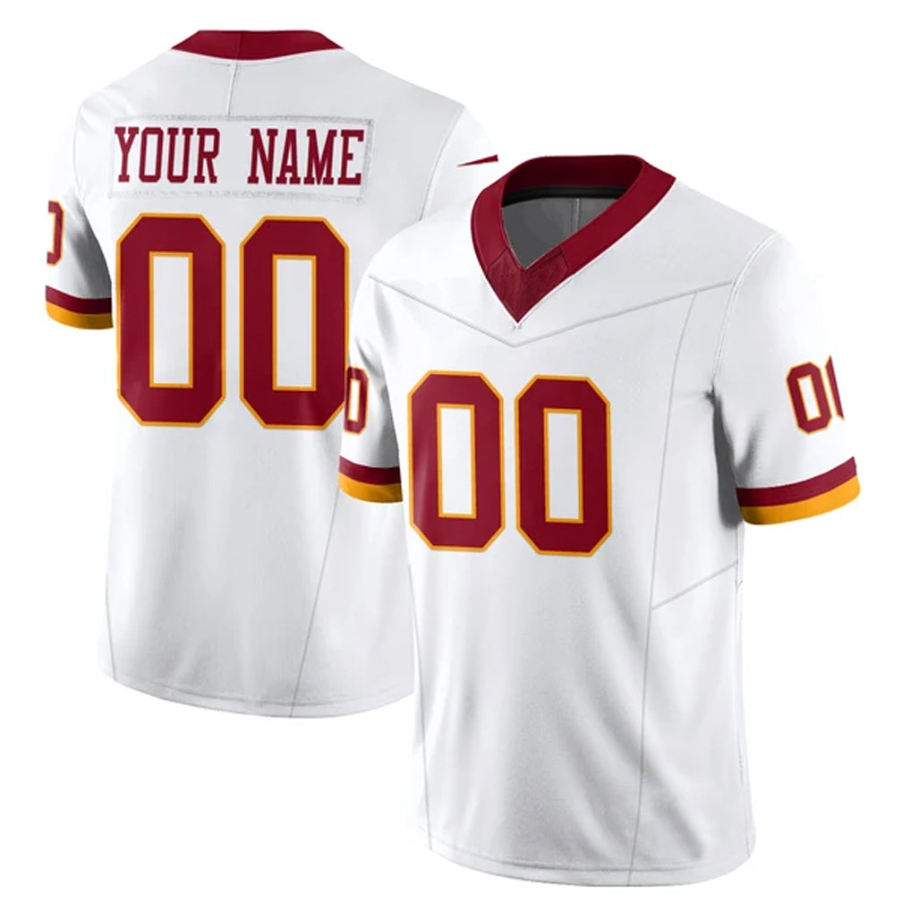 Qdoa Custom W.Commanders White Limited Vapor F.U.S.E. Home Game Any Name & Numbers Stitched Jerseys