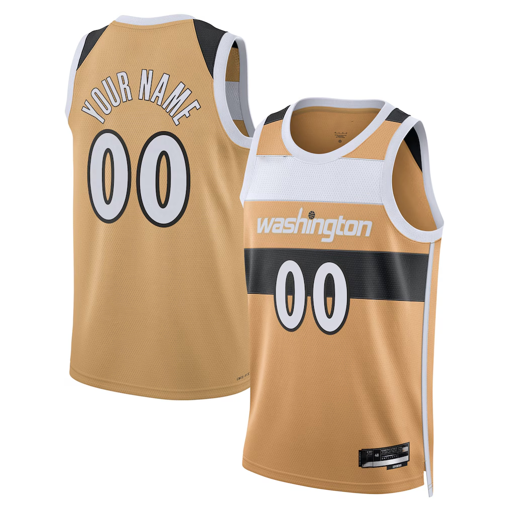 Qdoa Custom W.Wizards Gold 2025-26 City Edition Swingman Jerseys