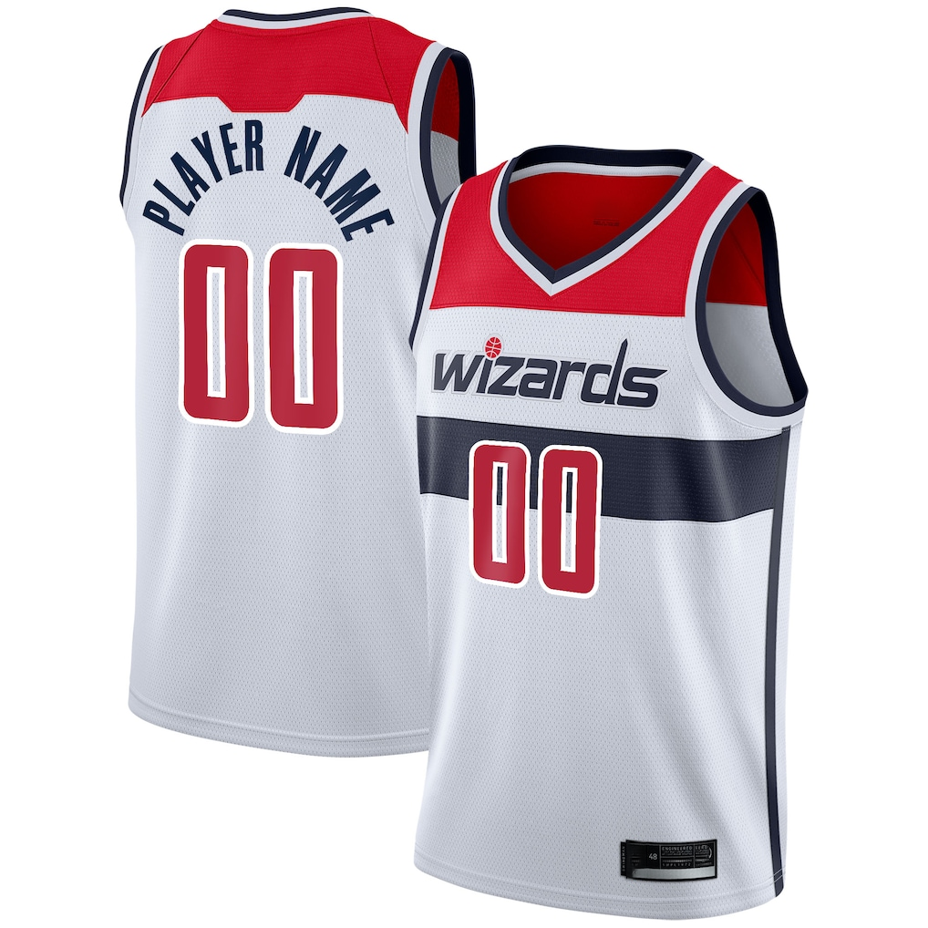 Qdoa Custom W.Wizards White 2020-21 Swingman Jerseys - Association Edition