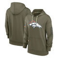 Qdoa D.Broncos Olive Salute to Service Pullover Hoodies Limited Blank Player Stitched Jerseys