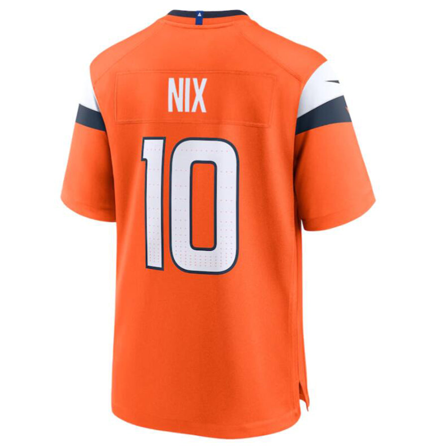 Qdoa D.Broncos #10 Bo Nix Orange 2024 Draft First Round Pick Player Game Jersey American Stitched Jersey