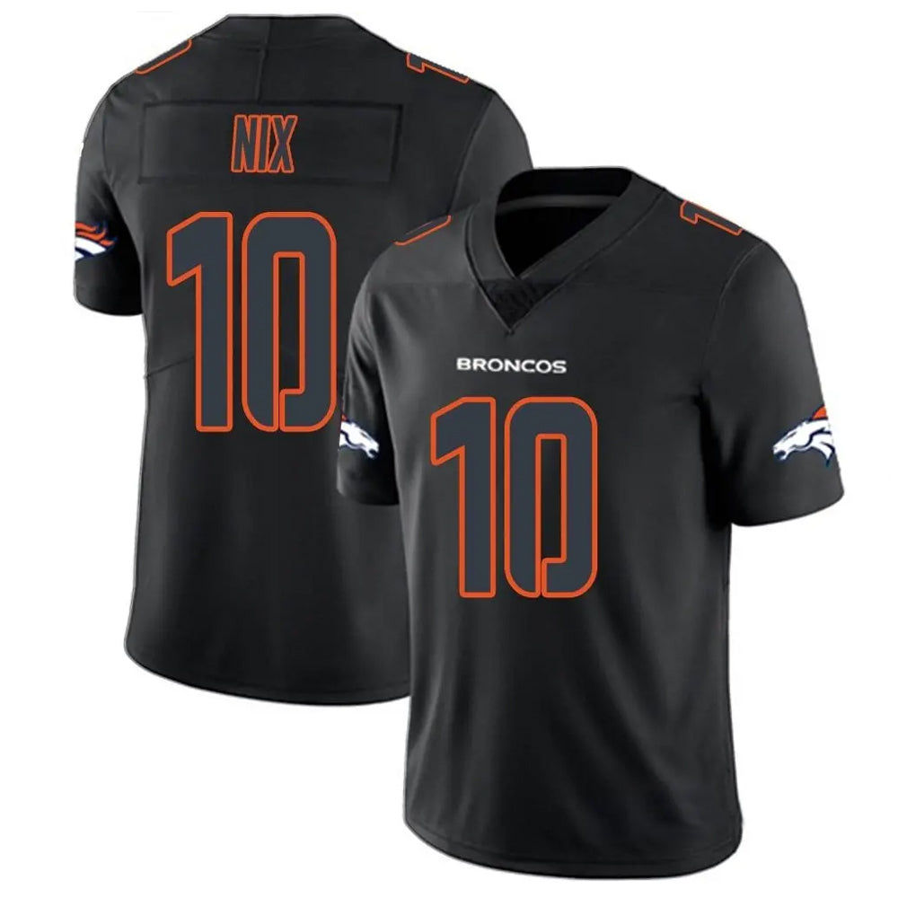 Qdoa D.Broncos #10 Bo Nix Player Limited Black Impact Jerseys