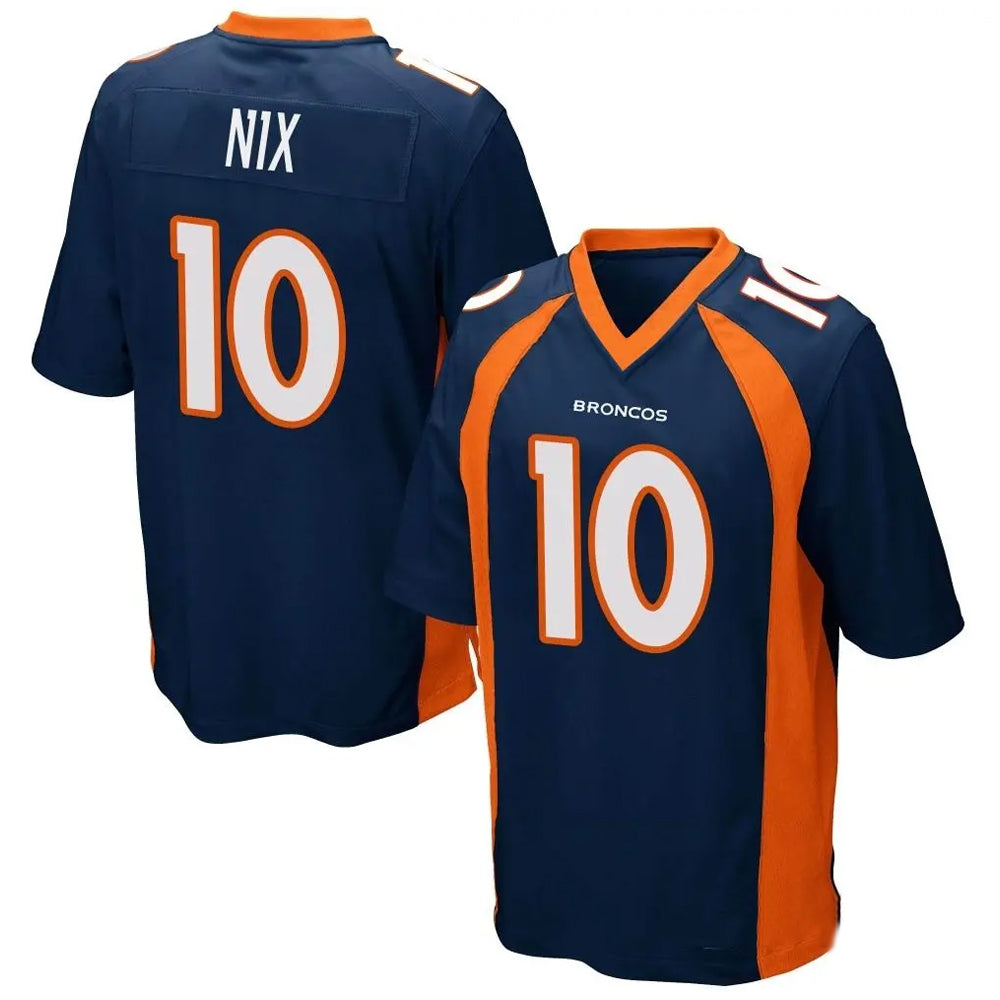 Qdoa D.Broncos #10 Bo Nix Player Navy Game Stitched Jerseys