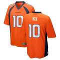 Qdoa D.Broncos #10 Bo Nix Player Orange Game Stitched Jerseys